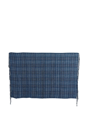 Costume National chequered fringed scarf - Blue
