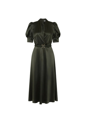 Rebecca Vallance Serene belted silk midi dress - Green