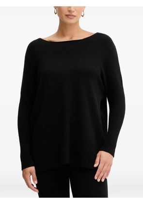Haveone ribbed-sleeve trousers and sweater set - Black