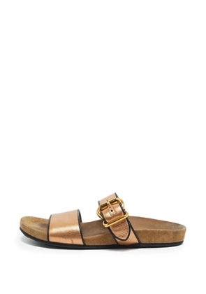 Prada Pre-Owned buckle slide flat sandals - Gold