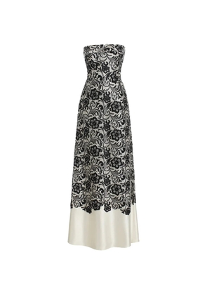Dolce & Gabbana floral-lace corset maxi dress - Neutrals