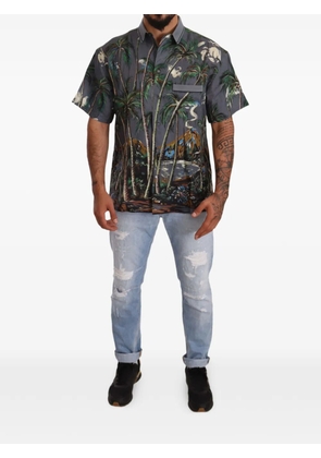 Dolce & Gabbana tropical-print short-sleeve shirt - Grey