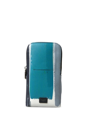 Dolce & Gabbana abstract-paint leather phone bag - Blue