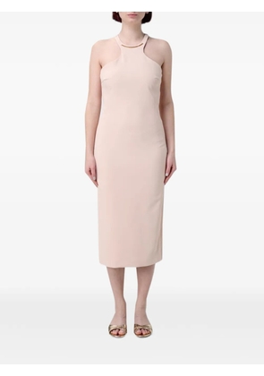 Elisabetta Franchi halterneck crêpe dress - Neutrals