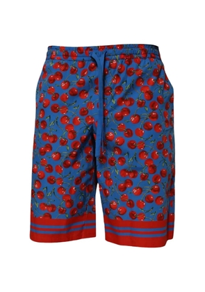 Dolce & Gabbana cherry-print cotton shorts - Blue