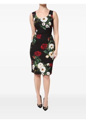 Dolce & Gabbana floral-print sleeveless midi dress - Black