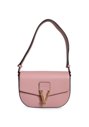 Versace La Greca grained-leather shoulder bag - Pink