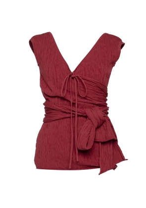 Muller Of Yoshiokubo wrap-tie sleeveless vest - Red