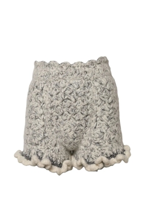 Dolce & Gabbana crochet-knit high-waisted shorts - Neutrals