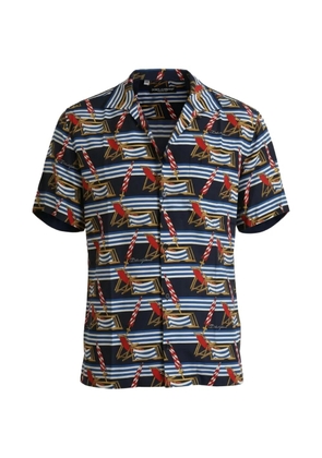 Dolce & Gabbana beach-chair print striped shirt - Blue