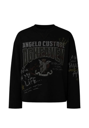 Dolce & Gabbana graphic-print raw-cut sweater - Black