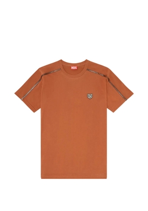 Diesel T-shirt with contrast trims and logo patch - Orange