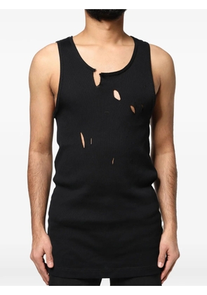 Dolce & Gabbana distressed ribbed-knit tank top - Black