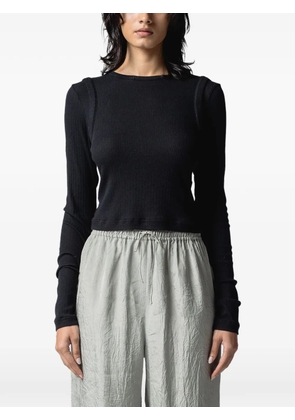 Muller Of Yoshiokubo ribbed-knit twist-back top - Black