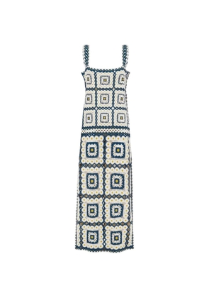 ALEMAIS patchwork-crochet maxi dress - White