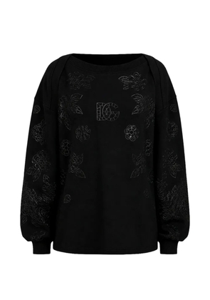 Dolce & Gabbana floral-embossed DG sweater - Black