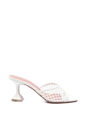 Amina Muaddi Lupita net-upper square-toe sandals - White
