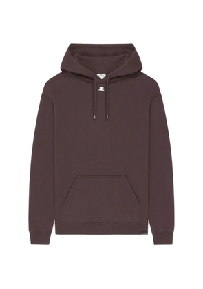 Courrèges AC logo-patch drawstring hoodie - Red
