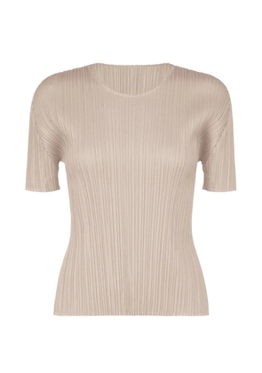 Pleats Please Issey Miyake Basics pleated T-shirt - Neutrals