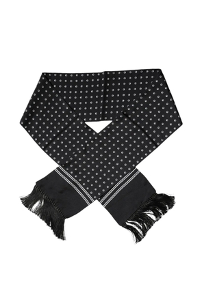 Dolce & Gabbana polka-dot fringed-edge scarf - Black