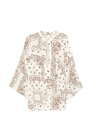 VENUJA paisley-print cut-out mini dress - Neutrals
