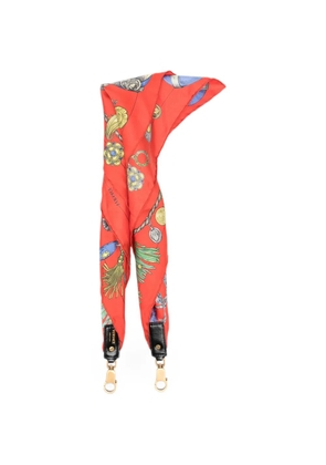 Versace Broken Jewels-print silk scarf charm - Red