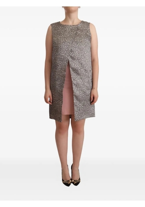 'Comeforbreakfast' pebble-print A-line mini dress - Neutrals