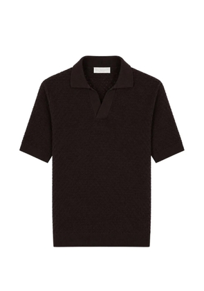 LUIGI GENTILE open-knit short-sleeve T-shirt - Brown