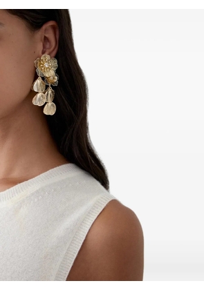 Carolina Herrera floral-drop clip-on earrings - Gold