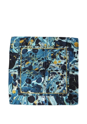 Dolce & Gabbana marble-print square scarf - Blue