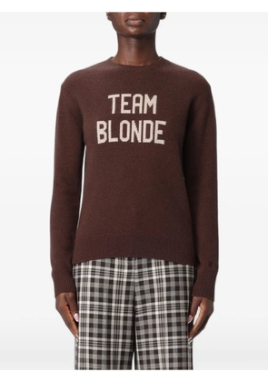 MC2 Saint Barth New Queen slogan-intarsia sweater - Brown