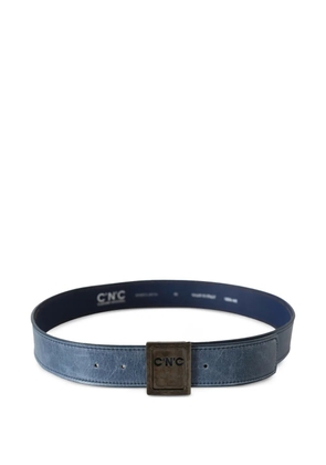 Costume National logo-buckle distressed-leather belt - Blue