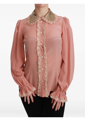 Dolce & Gabbana lace-trim sequin-embellished blouse - Pink