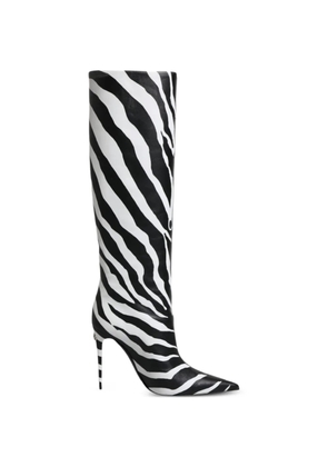Dolce & Gabbana zebra-print leather boots - Black