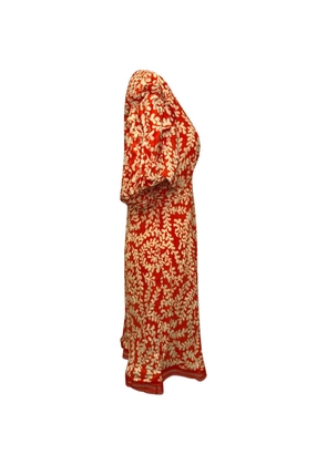 Diane Von Furstenberg Vintage Fisher leaf-print mini dress - Red