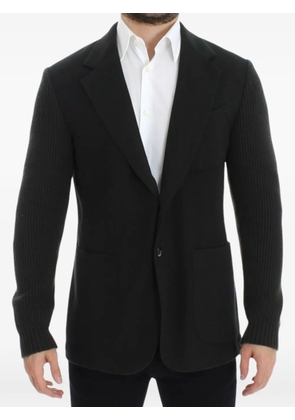 Dolce & Gabbana ribbed-knit panelled blazer - Black