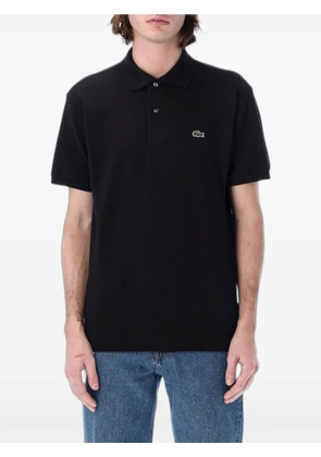 Lacoste logo-patch piqué polo shirt - Black