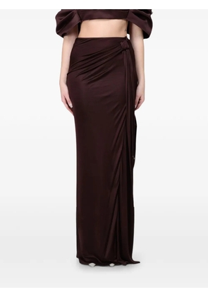 Elisabetta Franchi knot-detail draped maxi skirt - Brown