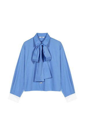Maje cotton pussy bow shirt - Blue