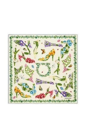 Ferragamo Eden Shoes-print scarf - Neutrals