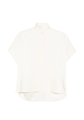 Brunello Cucinelli high-neck silk blouse - Neutrals