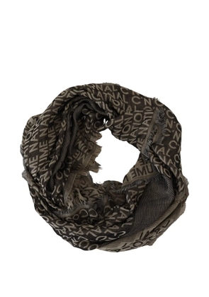 Costume National logo-print frayed scarf - Grey