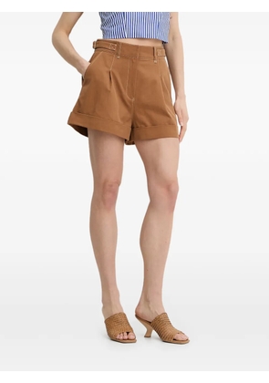 GUESS USA belted pleated shorts - Brown