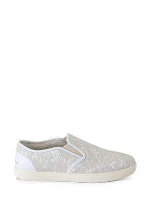 Dolce & Gabbana flower-lace sneakers - White