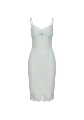 Dolce & Gabbana lace-trim midi dress - Green