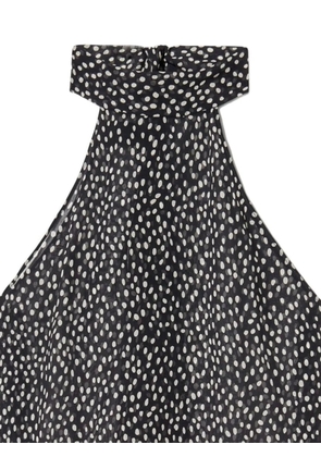 Nili Lotan Alla polka-dot halterneck top - Black