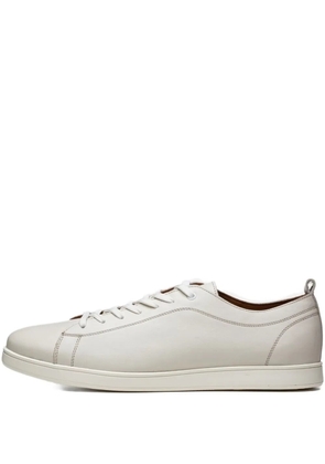 Poche Paris lace-up leather sneakers - Neutrals