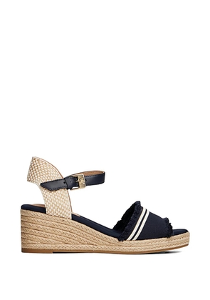 Tommy Hilfiger frayed wedge espadrilles - Blue