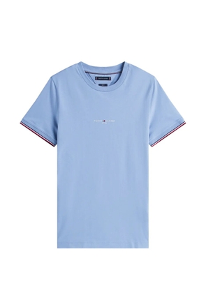 Tommy Hilfiger logo-embroidered tipped T-shirt - Blue