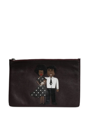 Dolce & Gabbana #DGFAMILY leather clutch bag - Brown